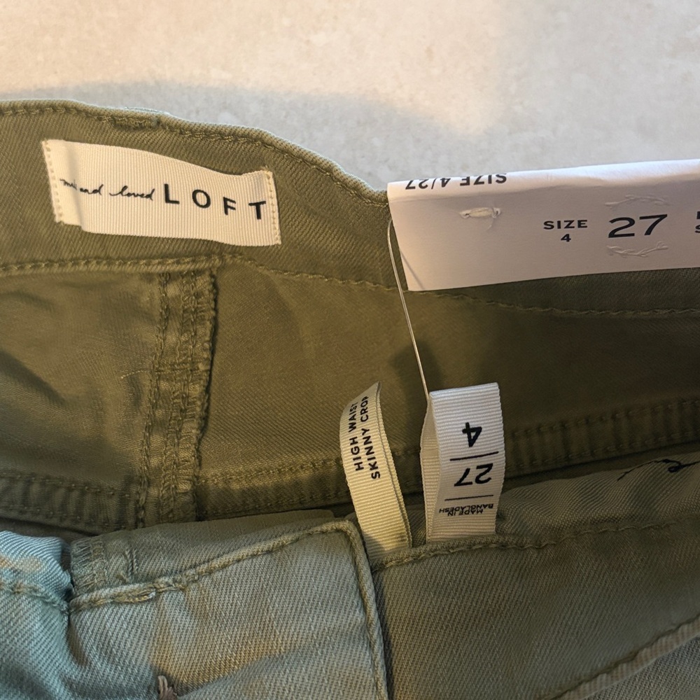 LOFT Sage Green Ankle Jeans - Picture 2 of 4